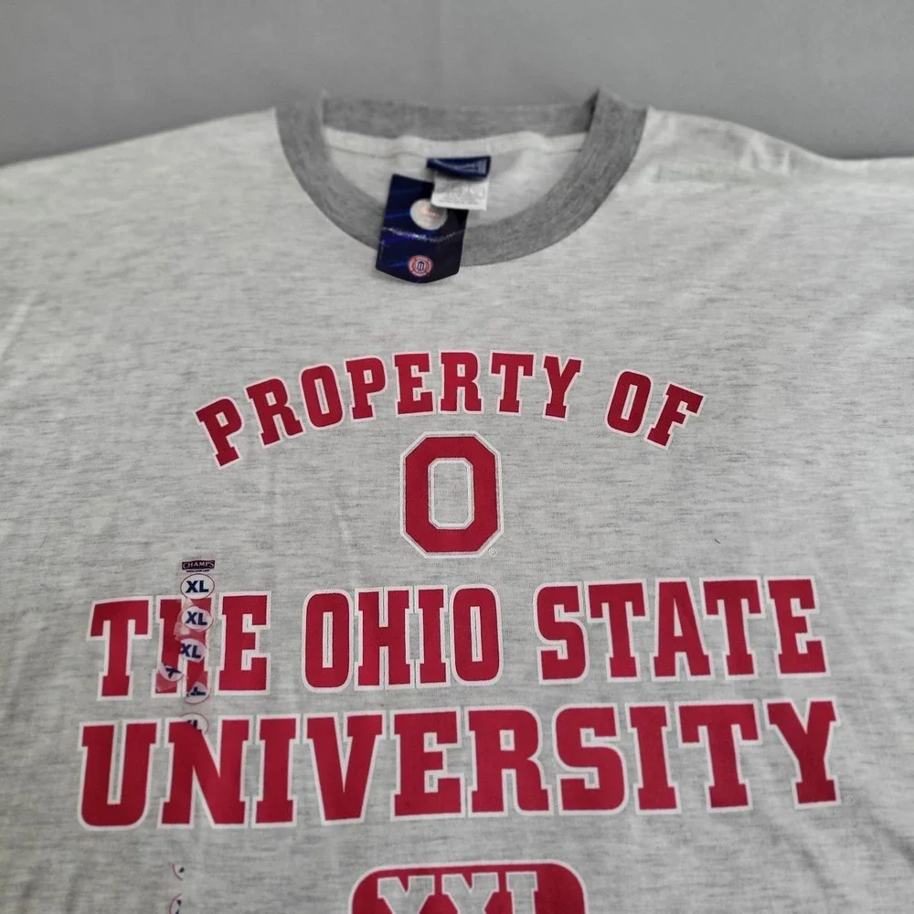 VTG Ohio State University Buckeyes Heather Ringer‎ Tee T-Shirt Size XL NOS NWT